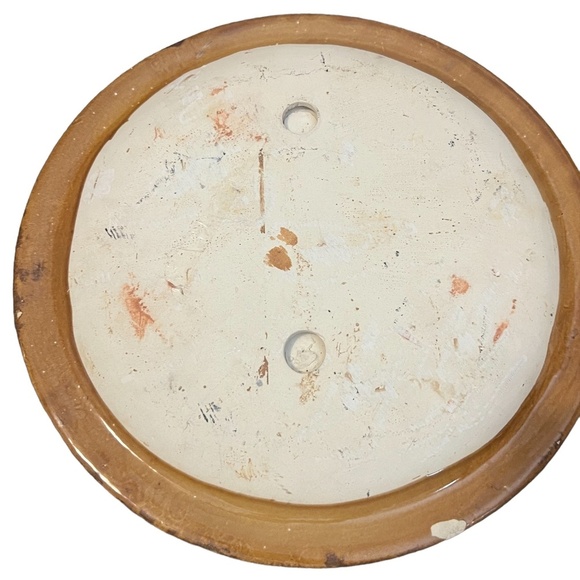 Set Of 2 Vintage 3D Medallion Ceramic Large Wall Hanging Decor Yellow Mustard - Picture 10 of 12